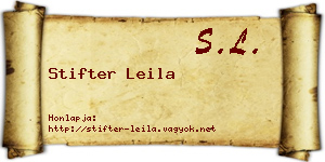Stifter Leila névjegykártya